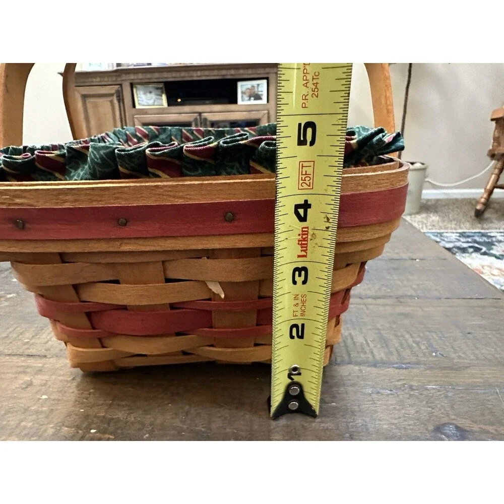 1996 Longaberger Christmas Collection Holiday Cheer Basket Set Imperial Stripe